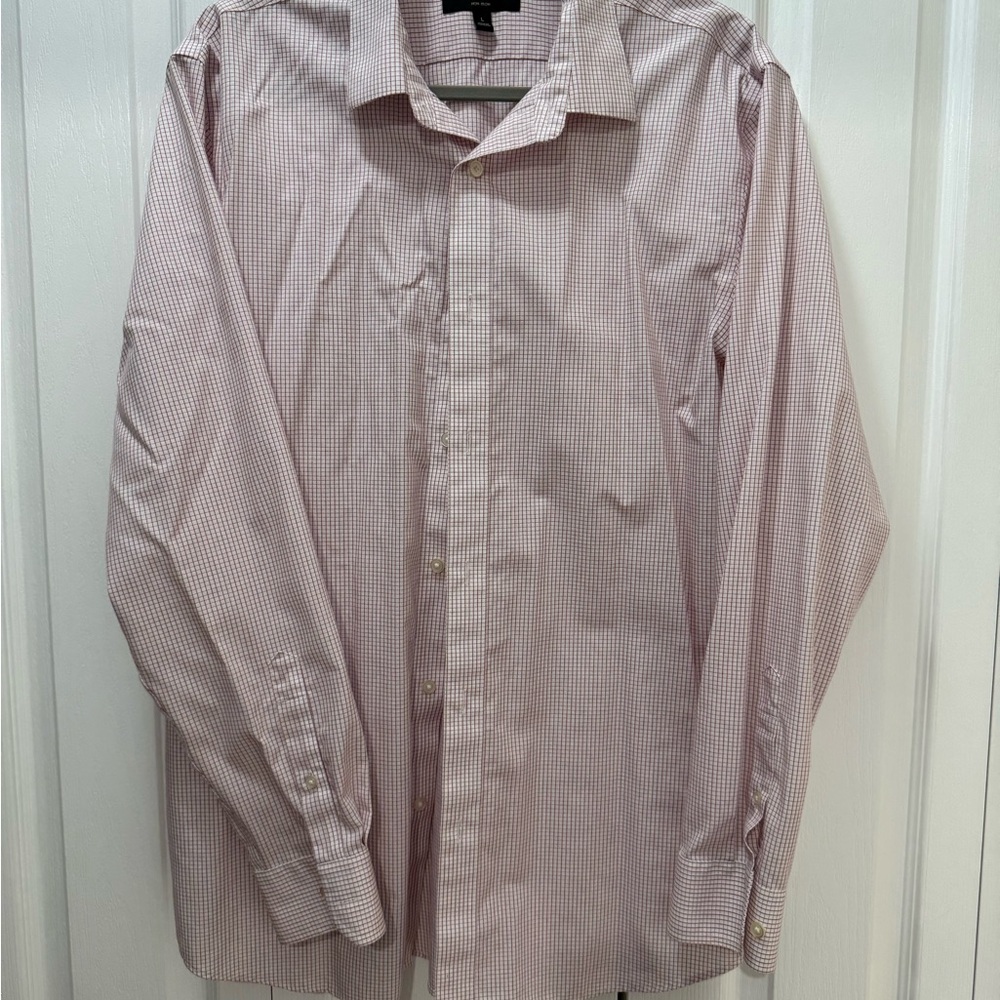 Banana Republic Men's Pink Gingham Dress Shirt